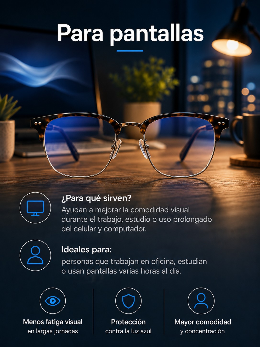Lentes para pantallas